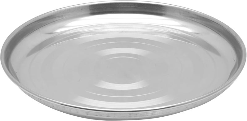 RAJ STAINLESS STEEL SILVER TOUCH PLATE, 20 CM, STCP09, DINNER PLATE, SERVEWARE, SERVING PLATE, RICE PLATE Silver 20cm - Image 2