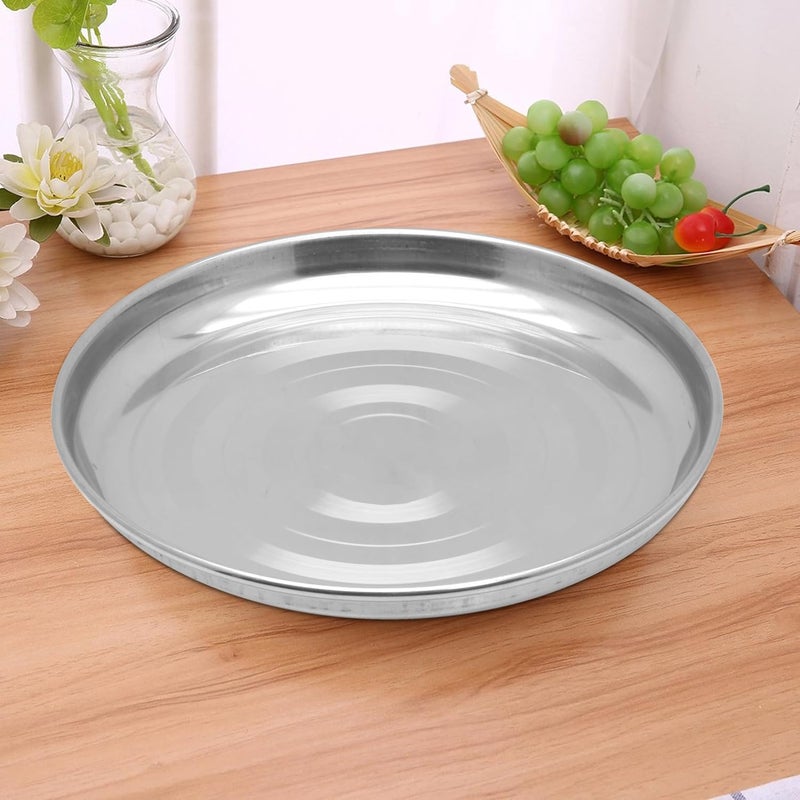 RAJ STAINLESS STEEL SILVER TOUCH PLATE, 20 CM, STCP09, DINNER PLATE, SERVEWARE, SERVING PLATE, RICE PLATE Silver 20cm - Image 5