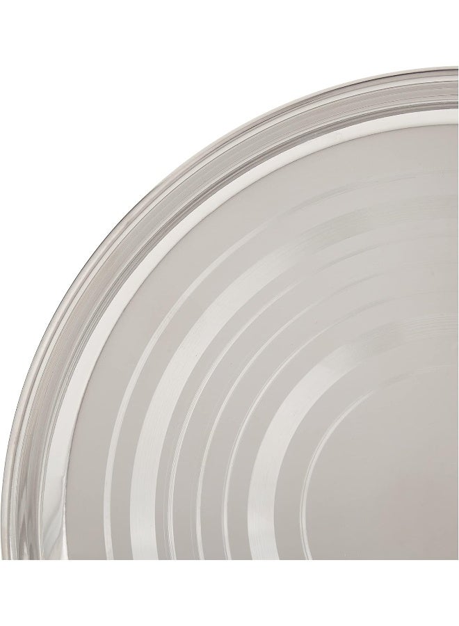 RAJ STAINLESS STEEL SILVER TOUCH PLATE, 23 CM, STCP10, DINNER PLATE, SERVEWARE, SERVING PLATE, RICE PLATE Silver 23cm - Image 4