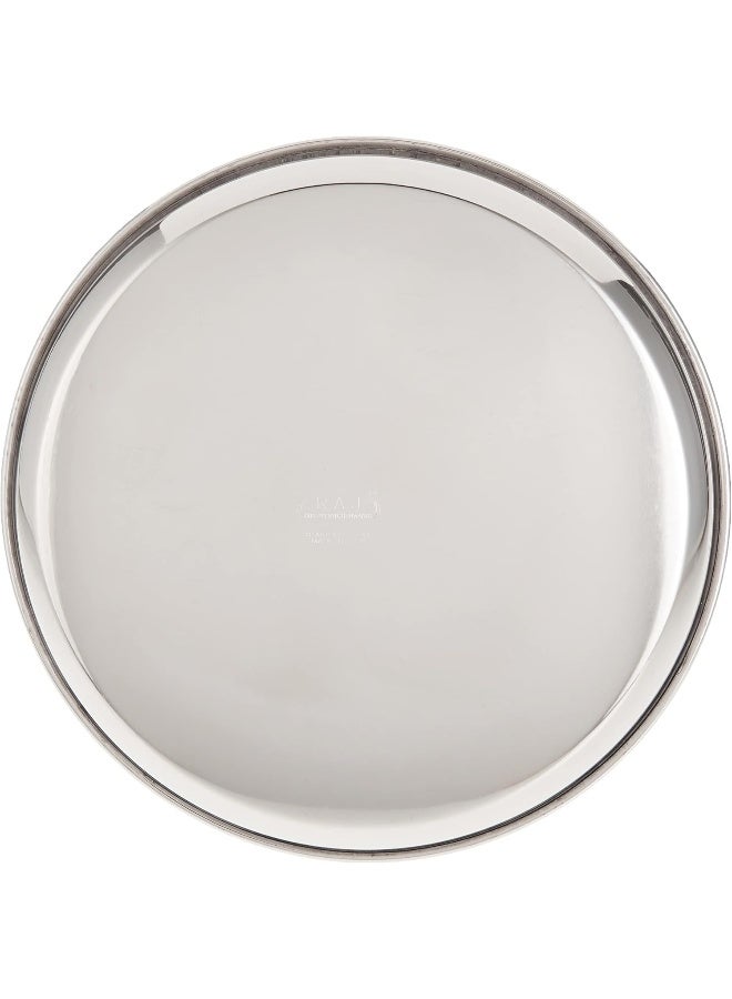 RAJ STAINLESS STEEL SILVER TOUCH PLATE, 23 CM, STCP10, DINNER PLATE, SERVEWARE, SERVING PLATE, RICE PLATE Silver 23cm - Image 3