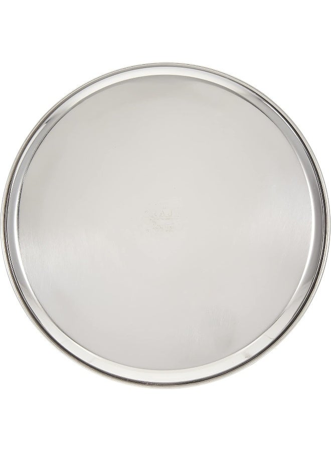 RAJ STAINLESS STEEL SILVER TOUCH PLATE, 28 CM, STCP12, DINNER PLATE, SERVEWARE, SERVING PLATE, RICE PLATE Silver 21cm - Image 3