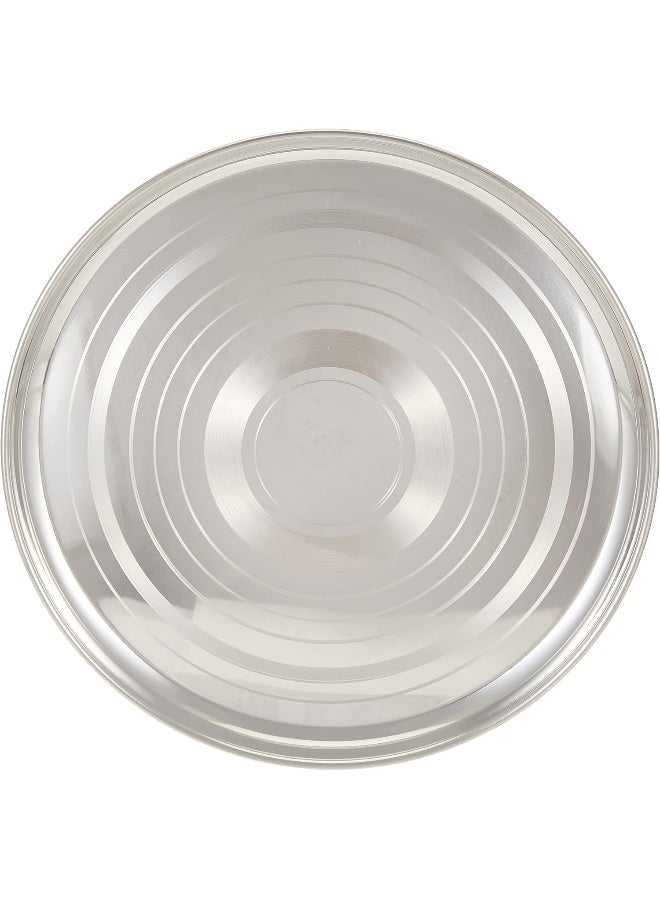 RAJ STAINLESS STEEL SILVER TOUCH PLATE, 31 CM, STCP13, DINNER PLATE, SERVEWARE, SERVING PLATE, RICE PLATE 31cm - Image 1