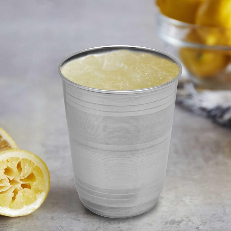 Raj Stainless Steel Glass Deluxe Design, Silver, 12 cm, STGE01, Mocktail Glass, Water Glass, Juice Glass Silver 8x10cm - Image 5