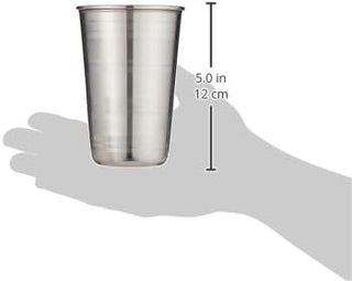 Raj Stainless Steel Beaded Coffee Glass Silver 8x12cm - view 4