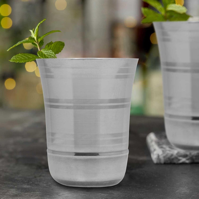 راج كأس بتصميم الزهور فضي 6.5x8.5سم - Image 4