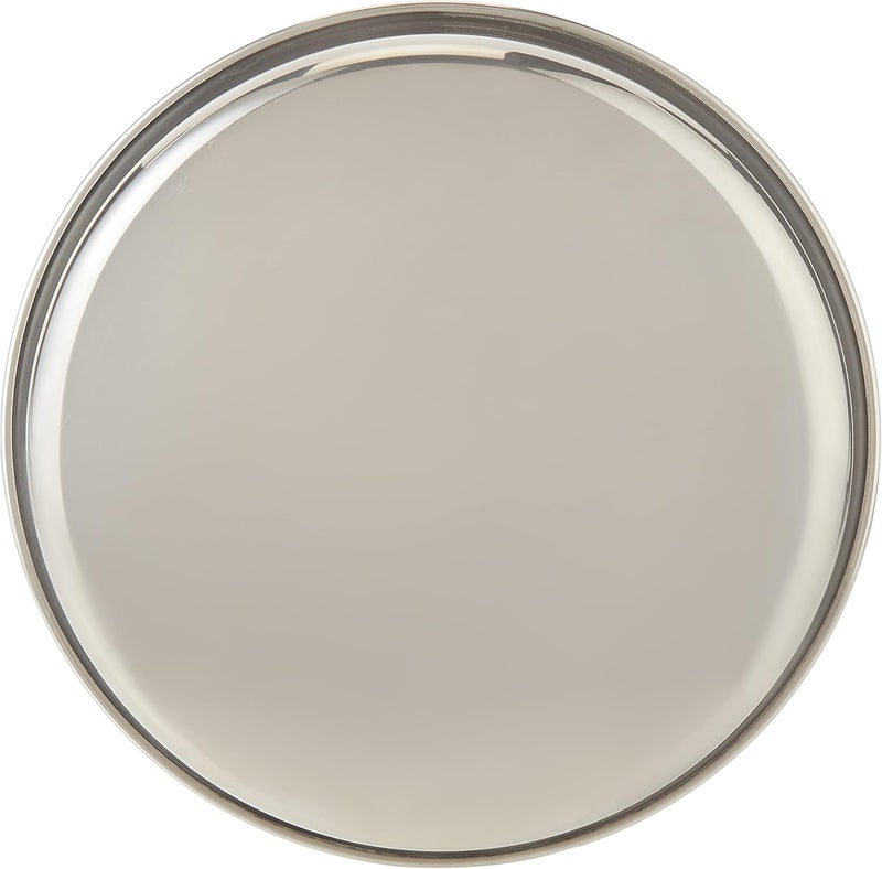 RAJ STAINLESS STEEL BEADED PLATE, 23.5 CM, SILVER, TB0001, DINNER PLATE, SERVEWARE, SERVING PLATE, RICE PLATE Silver 23.5cm - Image 3