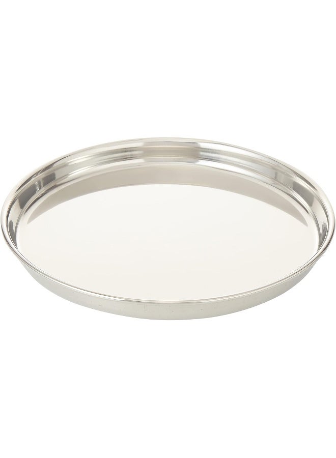 RAJ STAINLESS STEEL BEADED PLATE, 26.5 CM, SILVER, TB0002, DINNER PLATE, SERVEWARE, SERVING PLATE, RICE PLATE Silver 26.5cm - Image 2