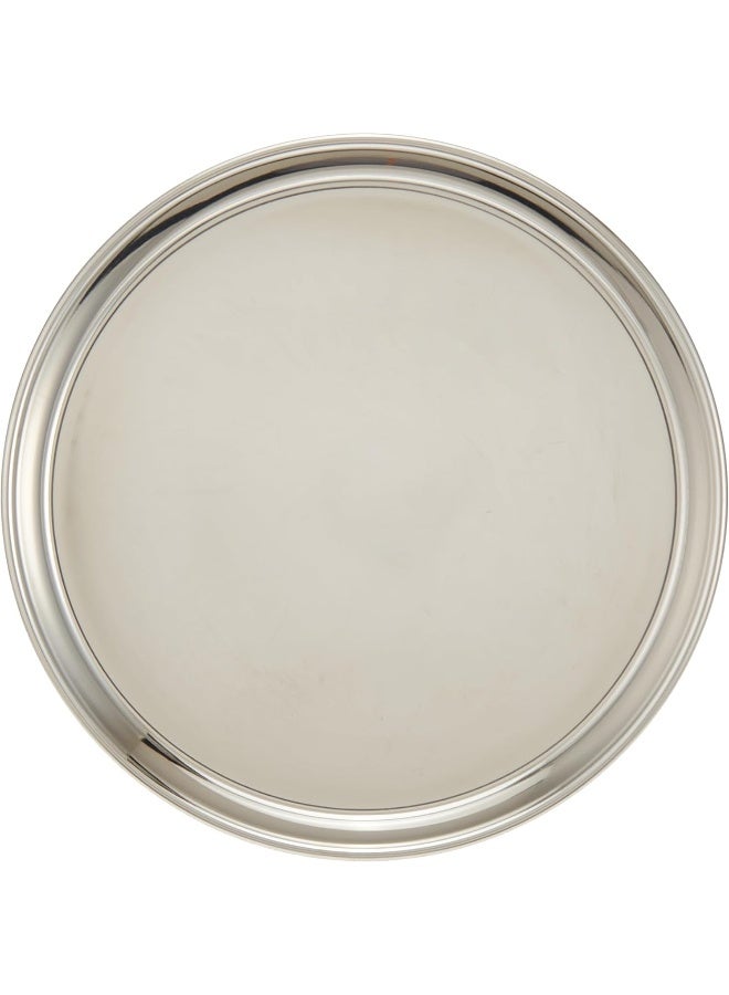 RAJ STAINLESS STEEL BEADED PLATE, 31.5 CM, SILVER, TB0003, DINNER PLATE, SERVEWARE, SERVING PLATE, RICE PLATE Silver 31.5cm - Image 3