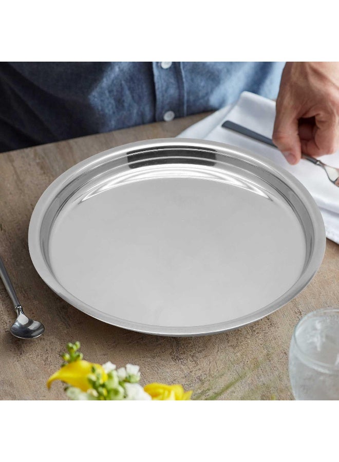 RAJ - Stainless Steel Dinner Plate Silver 28cm - Image 1