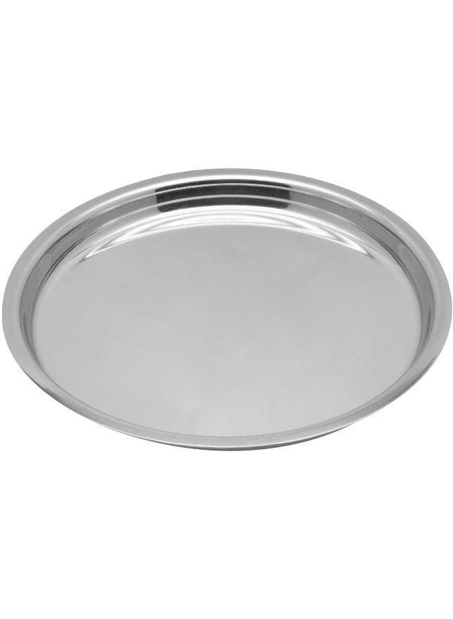 راج طبق عشاء من الستانلس ستيل فضي 28سم - Image 2