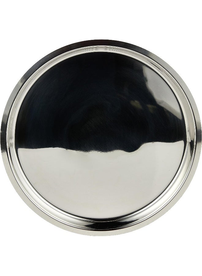 RAJ STAINLESS STEEL DINNER PLATE, 30.5 CM, SILVER, TP0013 Silver 30.5cm - Image 3