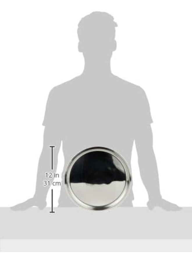 RAJ STAINLESS STEEL DINNER PLATE, 30.5 CM, SILVER, TP0013 Silver 30.5cm - Image 4