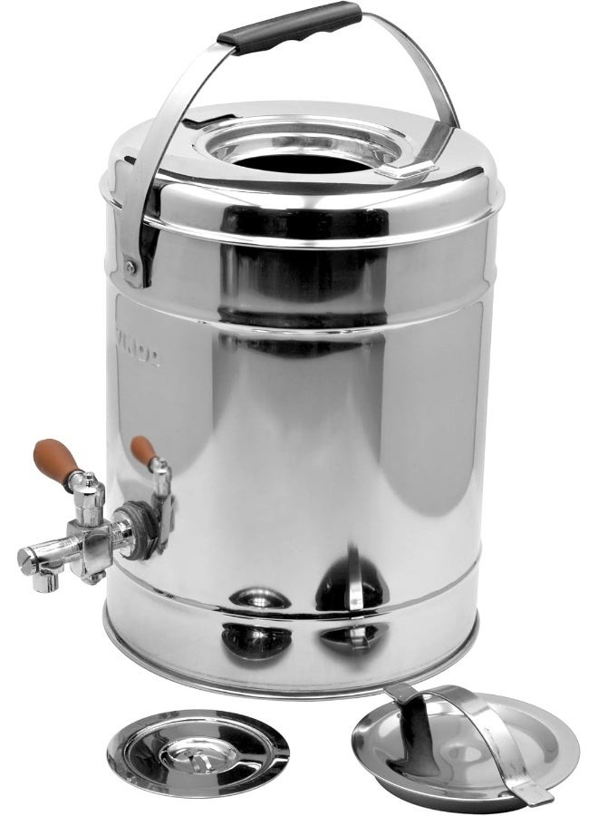 فينود وعاء معدني صغير للشاي مصنوع من الستانلس ستيل فضي/أسود/بني 30.5x27x38سم - Image 2