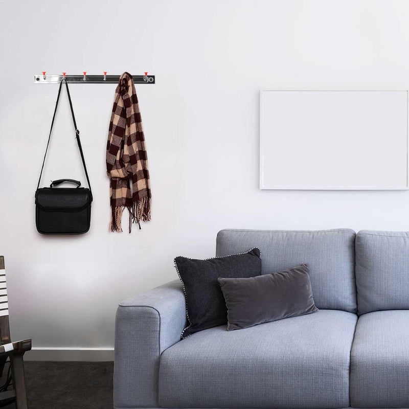 RAJ STEEL WALL HANGER, 8 PIN , SILVER, WHD008 , 1 PC Silver/Red 56cm - Image 5