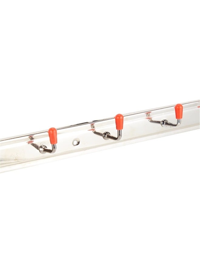 RAJ STEEL WALL HANGER, 8 PIN , SILVER, WHD008 , 1 PC Silver/Red 56cm - Image 2