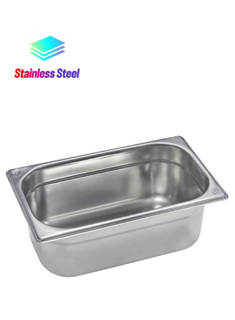 RAJ Stainless Steel Gastronorm Pan Silver 26.5x16.2x10cm  - Image 1