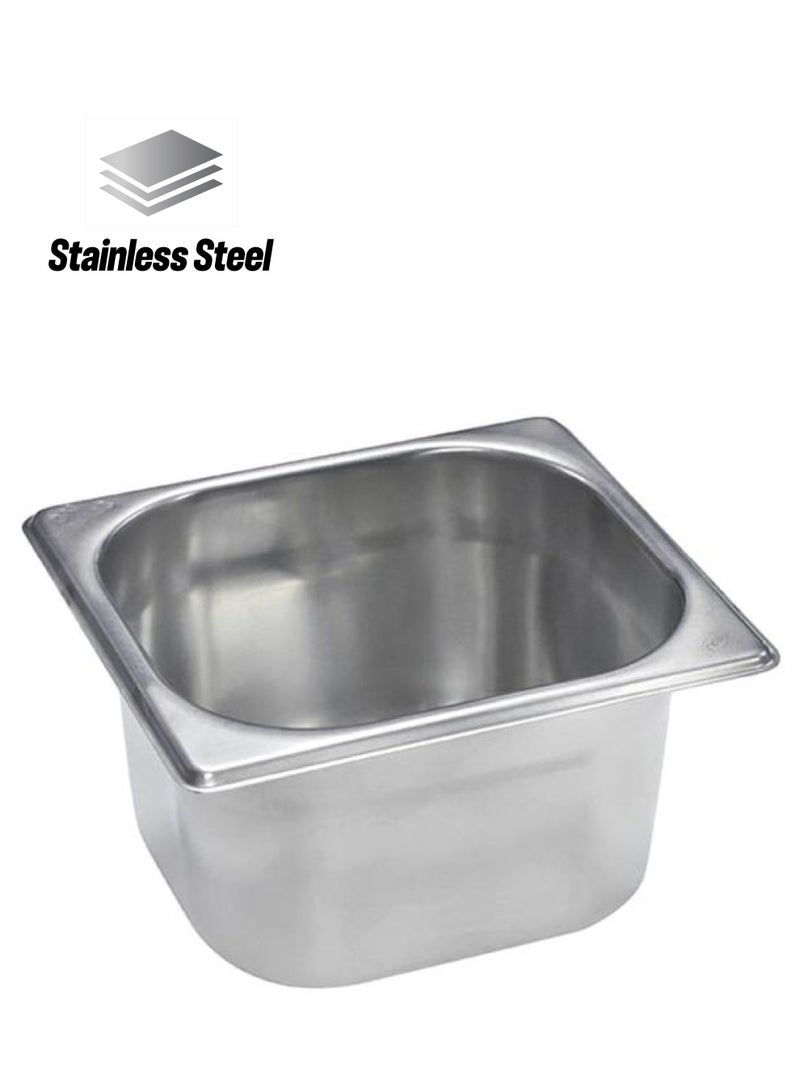 RAJ Stainless Steel Gastronorm Pan Silver 17.6x16.2x10cm  - Image 1