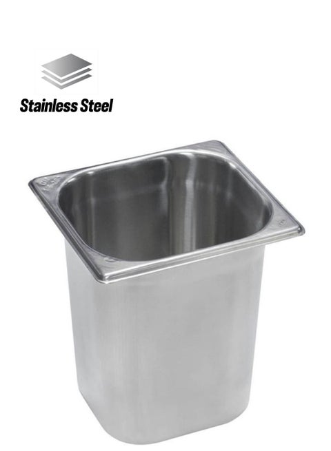 Stainless Steel Gastronorm Pan Silver 17.6x16.2x20cm