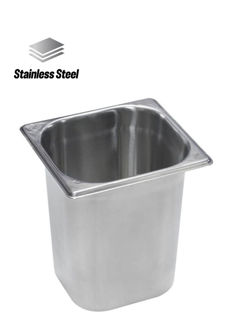 RAJ Stainless Steel Gastronorm Pan Silver 17.6x16.2x20cm  - Image 1