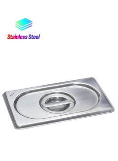 RAJ Stainless Steel Gastronorm Pan GN Lid 1/9 Silver 17.6x10.8x1.9cm  - Image 1