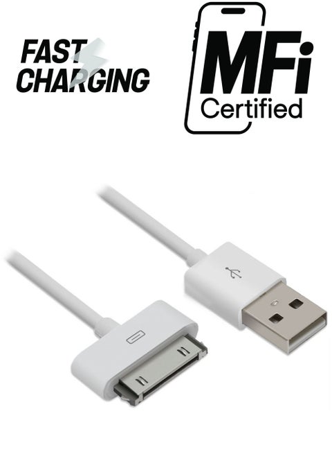 USB Data And Charging Cable For Apple iPhone 4/4s/iPad 2/3 White