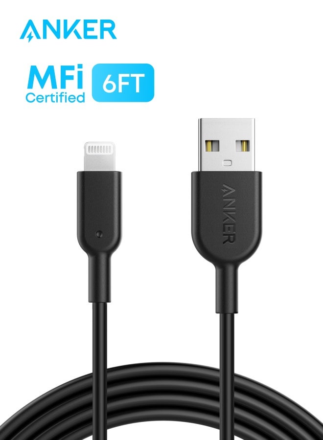 Anker Powerline II Lightning Cable (6ft), Probably The World's Most Durable Cable, MFi Certified for iPhone 14/14 Plus/14 Pro/14 Pro Max/13/12/11/X/8/8 Plus/7/7 Plus/6/6 Plus Series Black - Image 1