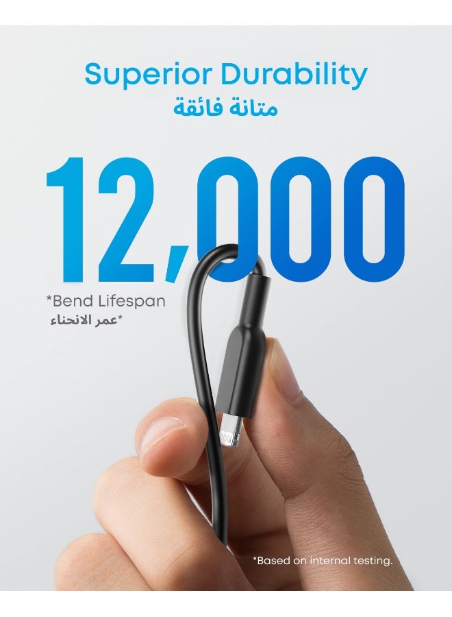 Anker Powerline II Lightning Cable (6ft), Probably The World's Most Durable Cable, MFi Certified for iPhone 14/14 Plus/14 Pro/14 Pro Max/13/12/11/X/8/8 Plus/7/7 Plus/6/6 Plus Series Black - Image 4