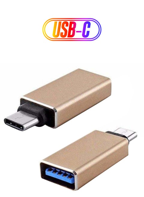 Type-C To Type-C USB OTG Adapter Gold/Black