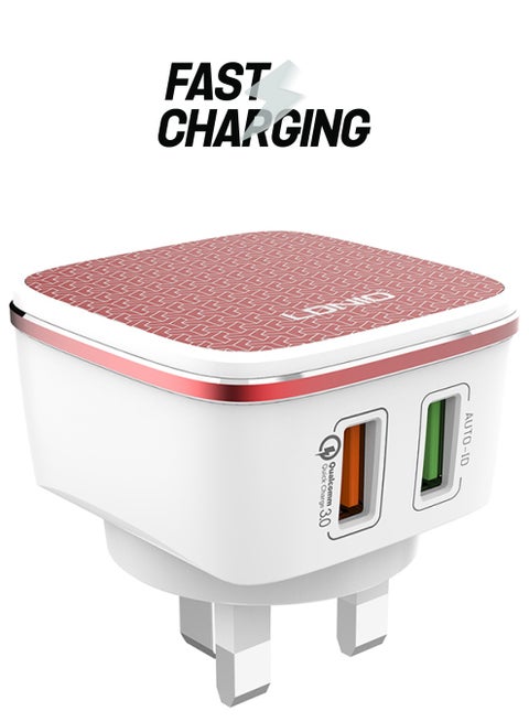 Quick Charge USB Charger White/Red