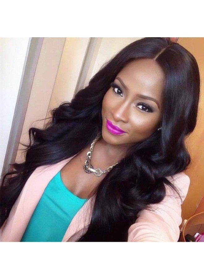 Short Wavy Style Front Wig Black