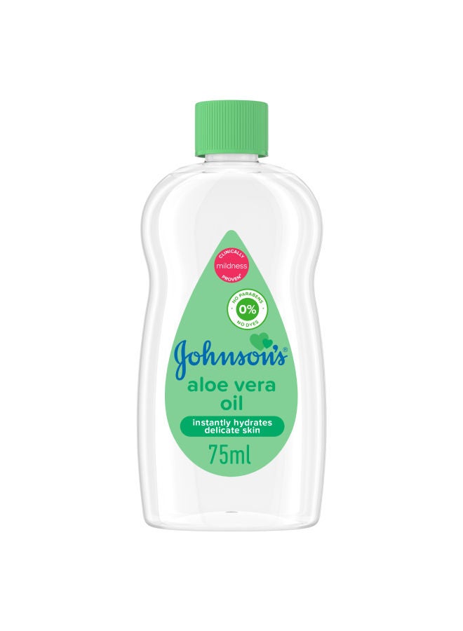 Johnson's Baby Oil, Aloe Vera, 75ml  - Image 1
