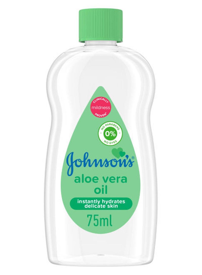 Johnson's Baby Oil, Aloe Vera, 75ml - Image 1