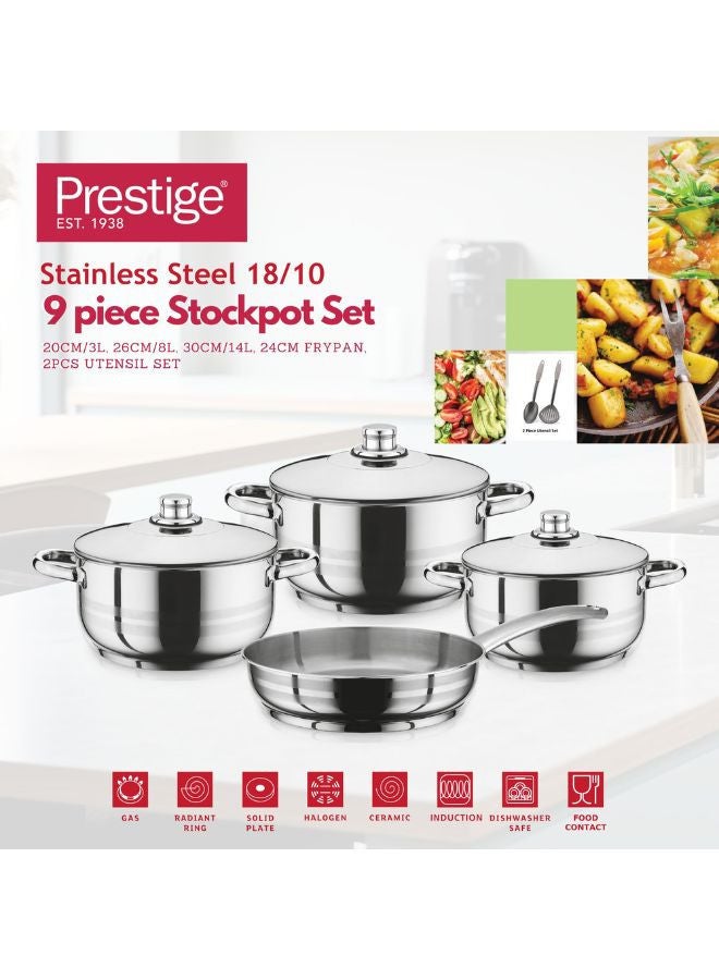 Prestige - Prestige Stainless Steel 9 Piece Stockpot Cookware Set Stainless Steel - Image 1