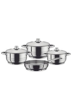 Prestige Prestige Stainless Steel 9 Piece Stockpot Cookware Set Stainless Steel  - Image 1