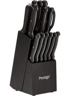 Prestige Prestige Stainless Steel Knife Block 15 Piece Set- Japanese Blades, Dishware Safe, Precision Cutting-Pr52114-Black Black  - Image 1