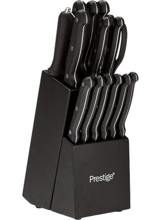 Prestige Stainless Steel Knife Block 15 Piece Set- Japanese Blades, Dishware Safe, Precision Cutting-Pr52114-Black Black - pnsku/N21089091A/45/_/1744181754/e13dd00a-b870-4f66-b3c5-b7f187a8e8ba