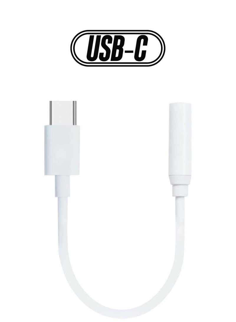 Generic Type-C To 3.5mm Headphones Adapter White 