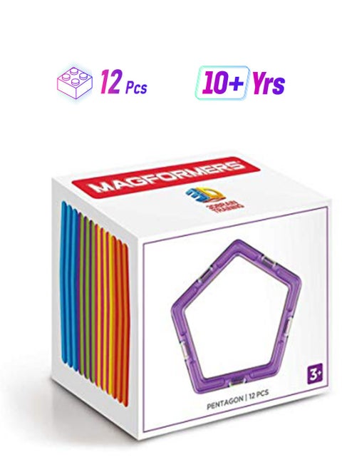 12-Piece Magnetic Building Blocks Educational Tiles Building Kit 12