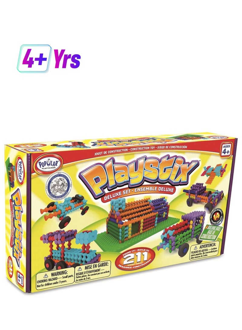 Popular Playthings 211-Piece Playstix Deluxe Building Set 211 - Image 1