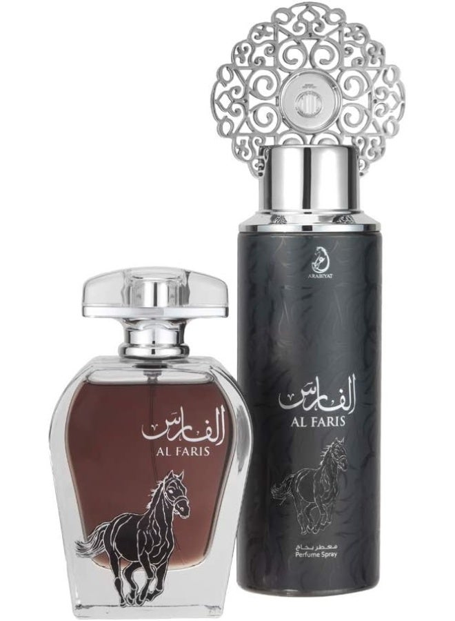 ARABIYAT Al Faris Gift Set (1 x EDP 100 ml, 1 x Perfume Spray 200ml) - Image 2