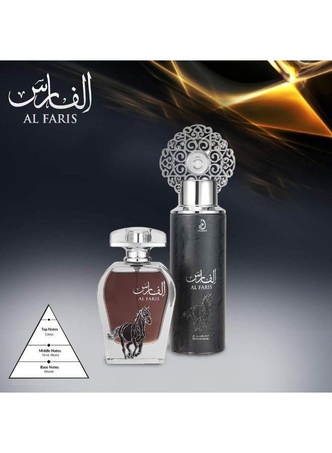 ARABIYAT Al Faris Gift Set (1 x EDP 100 ml, 1 x Perfume Spray 200ml) - Image 5