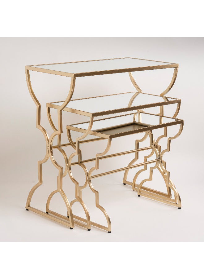 Homez - Side Table Set Of 3 Metal Gold - Image 1