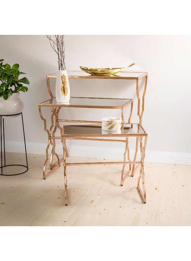 Homez - Side Table Set Of 3 Metal Gold - Image 1