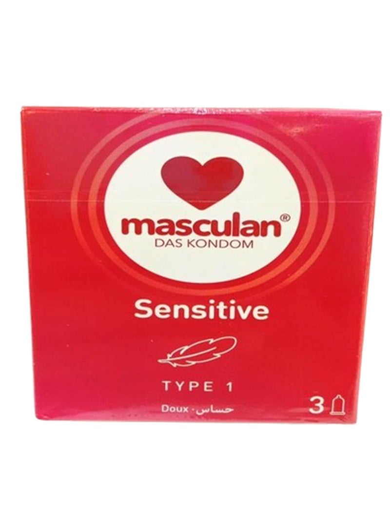 ماسكولان عبوة واقي ذكري ماسكولان رقيق من النوع 1 مكونة من 3 قطع