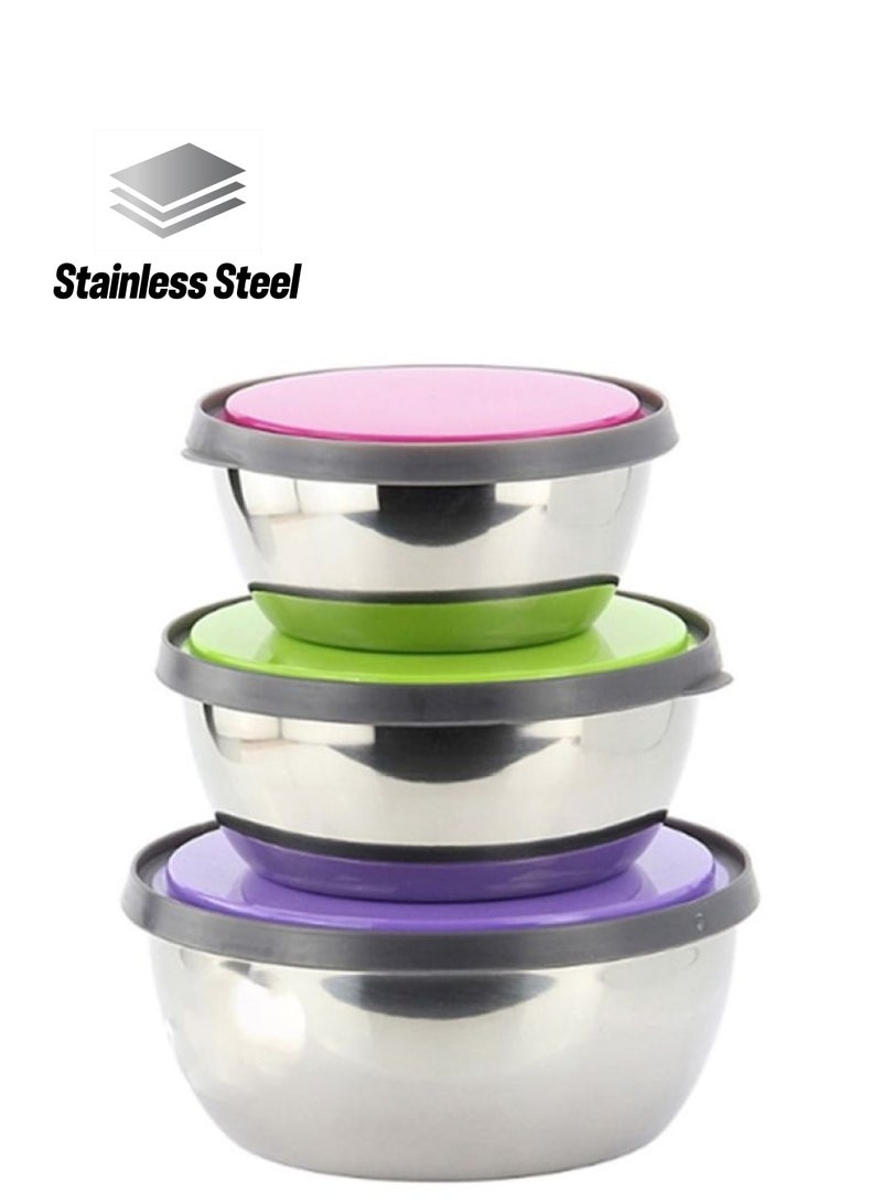 Sharpdo 3 Piece Crisper Food Container Set Silver/Green/Purple  - Image 1