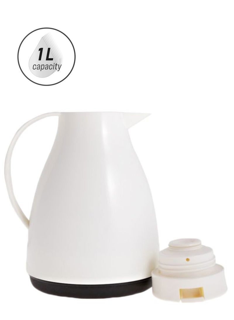 ANSEE Heavy Duty Vacuum Flask 1000ml White/Black - Image 1