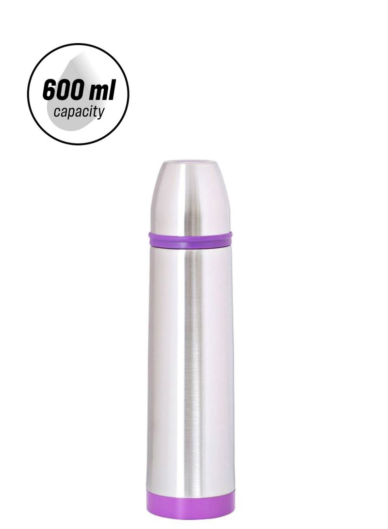 Nessan Stainless Steel Flask 591ml Silver/Purple - Image 1