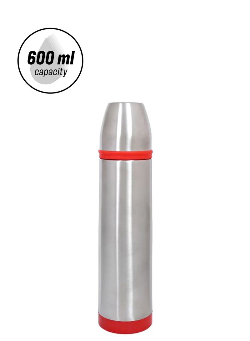 Nessan Stainless Steel Flask 20 ounce Silver/Red 1000.0ml - Image 1