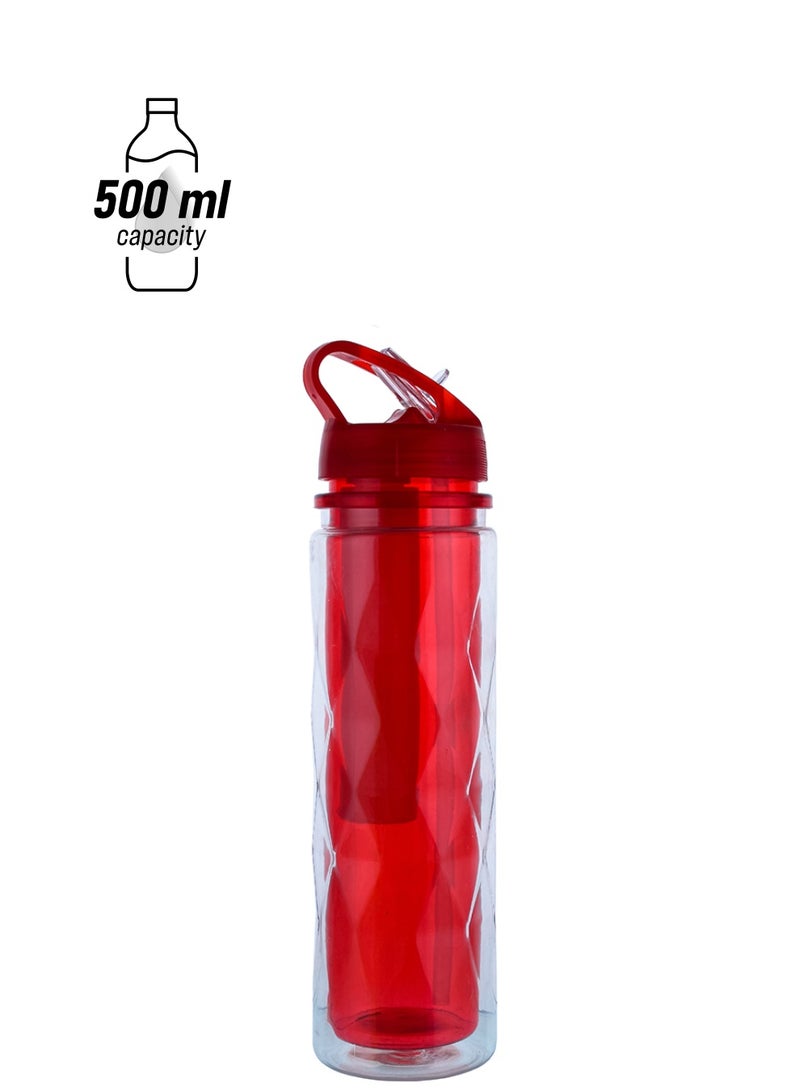 نيسان زجاجة ترايتان بغطاء دفع سعة 500 مل أحمر/شفاف/أسود - Image 1