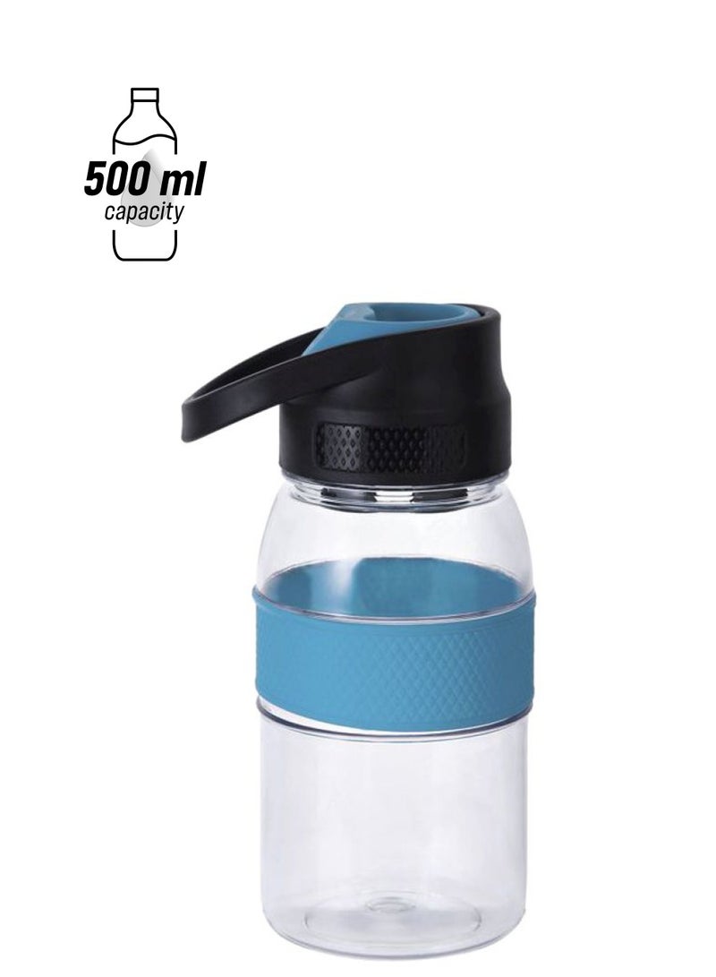 Nessan Push Lid Tritan Bottle 500 ml Blue/Clear/Black - Image 1